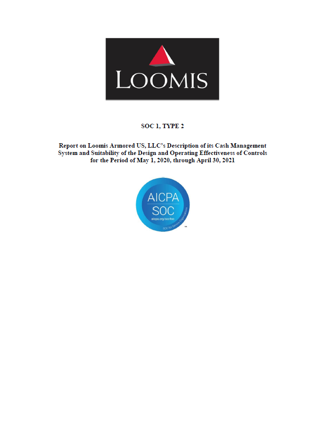 Loomis Armored US, LLC – Cash Management System – 05/01/2020 – 04/30/2021 -  AuditMiner